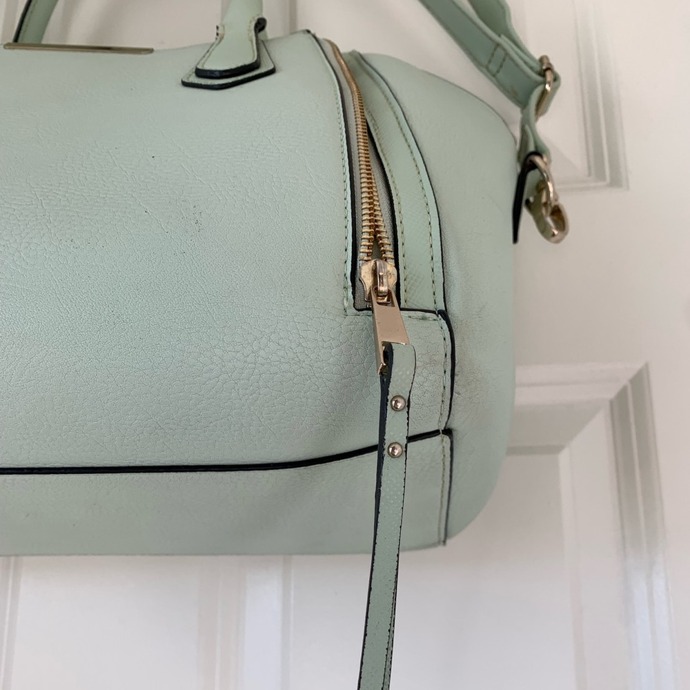 Merona Mint Green Blue Shoulder Handbag‎ Crossbody Gold Zip Women’s Purse Target - Picture 5 of 14